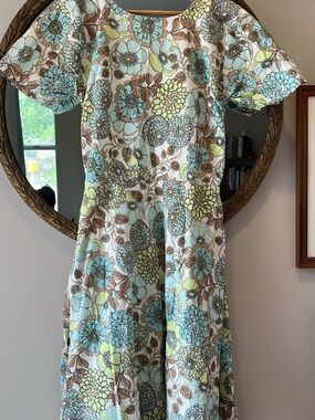 1970s Floral Dress Handmade Size S-M See Measurements